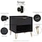 Manhattan Comfort 2-Piece DUMBO Standard 3-Drawer Dresser and DUMBO 1.0 Nightstand in Black 2-DB01-BK - alternate 4
